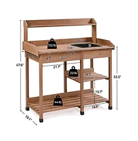 Yaheetech 47.6 H Wood Potting Bench