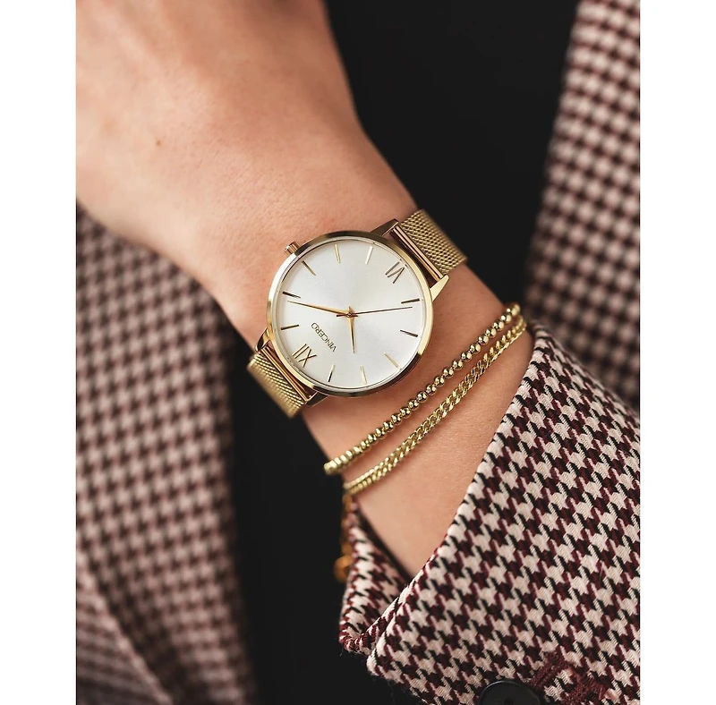 Vincero Gold Women's Eros Petite Watch With Milanese Mesh Band