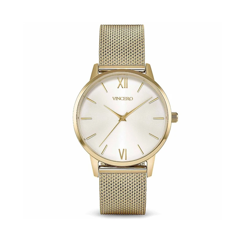 Vincero Gold Women's Eros Petite Watch With Milanese Mesh Band