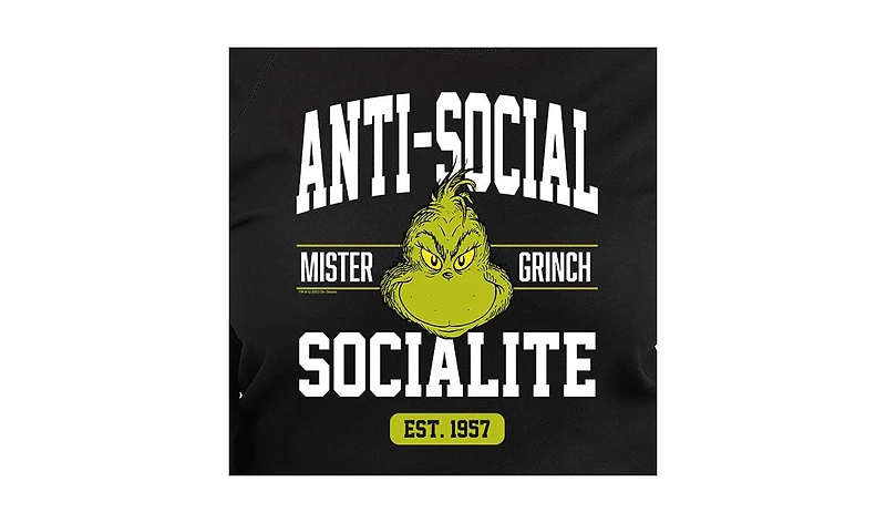 Hybrid Apparel Trendy Plus Grinch Anti-Social Graphic Pullover T-shirt