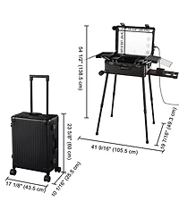 Byootique Rolling Makeup Case Inch Led Lighted Mirror Cosmetic Travel Trolley