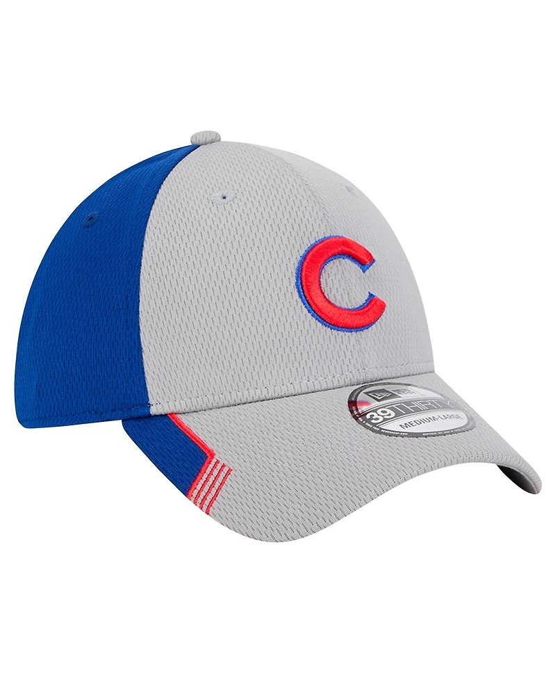 New Era Men's Gray/Royal Chicago Cubs Visor Trim 39THIRTY Flex Hat