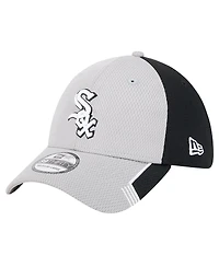 New Era Men's Gray/Black Chicago White Sox Visor Trim 39THIRTY Flex Hat