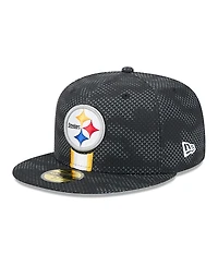 New Era Men's Black Pittsburgh Steelers 2024 Sideline 59FIFTY Fitted Hat
