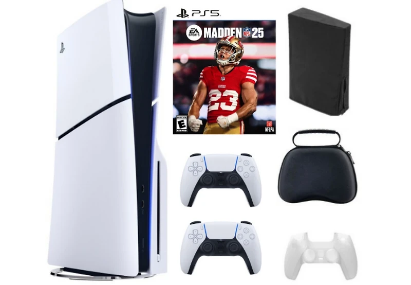 Sony PS5 - Playstation 5 Slim Disc Bundle With Accessories, Extra Controller and Madden Nfl 25 Game