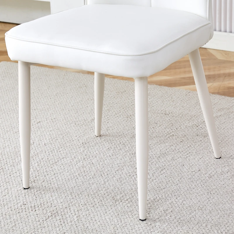 White Modern Minimalist Dining Chairs (Set of 2)