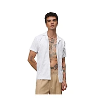 Men's Chalk White Creased-Check Shirt