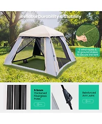 Sugift 2-4 Person Instant Pop-up Camping Tent with Removable Rainfly