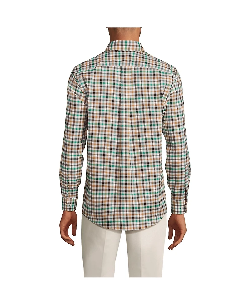 Lands' End Men's Tailored Fit No Iron Twill Long Sleeve Shirt