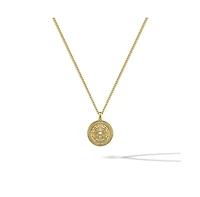 Vincero Men's Compass Pendant Necklace – Onyx in Rhodium-Plated Sterling Silver