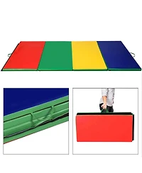 Skonyon 4 Feet x 10 Feet Thick Folding Panel Gymnastics Mat-Color
