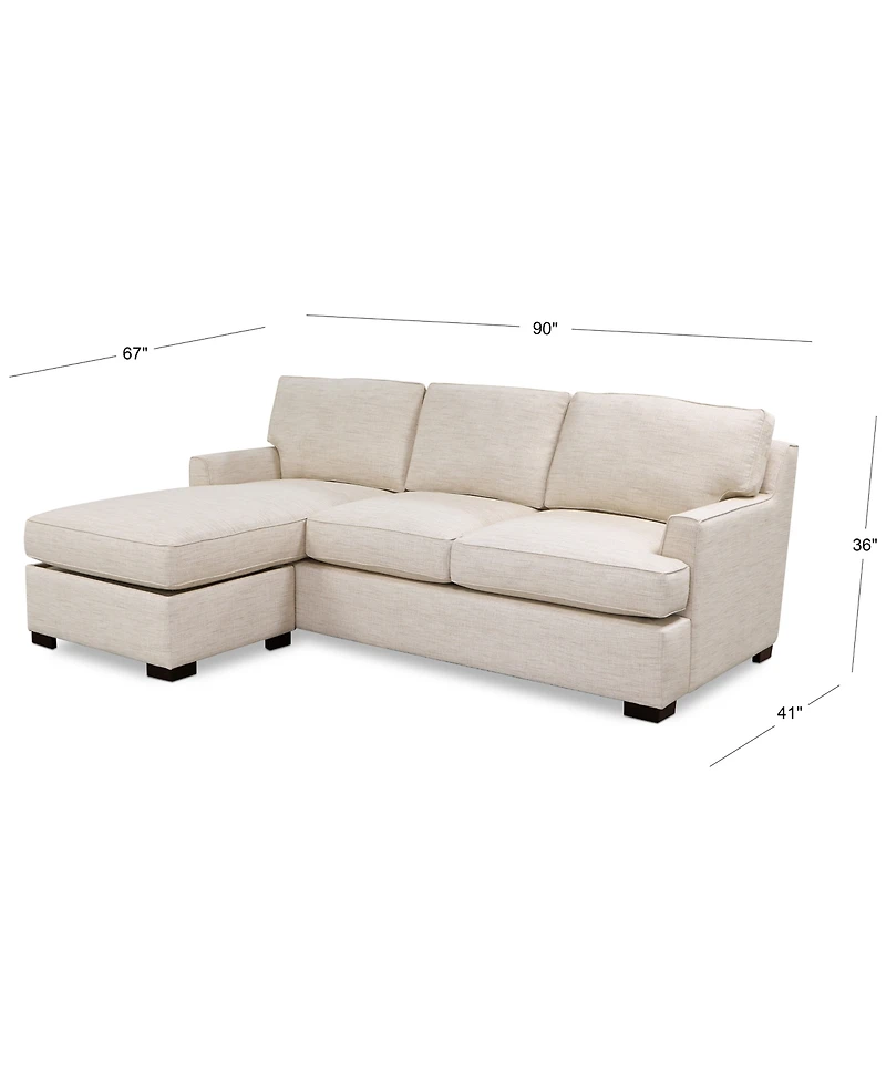 Closeout! Kaelie 2-Pc. Reversible Sofa Chaise Sleeper