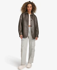 Levi's Women's Faux Leather Relaxed Vintage Look Blazer
