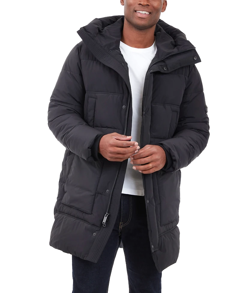 Michael Kors Men's Heavyweight Hooded Long Puffer Coat