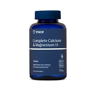 Trace Minerals Complete Calcium & Magnesium 1:1 | Powerful Bone, Energy, Heart, Muscle & Mood Support | Certified Vegetarian, Gluten Free | 120 Tablet