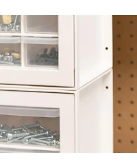 Iris Usa 44 Drawer Stackable Storage Cabinet for Hardware Crafts, White Small Brick Organizer Utility Chest, Scrapbook Art Hobby Multiple Compartment