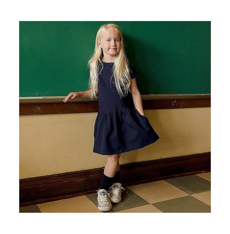 Mightly Girls Fair Trade Organic Cotton Short Sleeve Drop Waist Dress