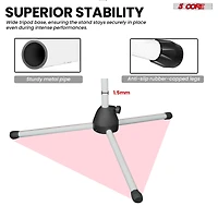 5 Core Mic Stand Collapsible Height Adjustable 31 to 59” Dual Metal Microphone Tripod Stand w Boom Arm Stand Para Microfono for Singing, Karaok