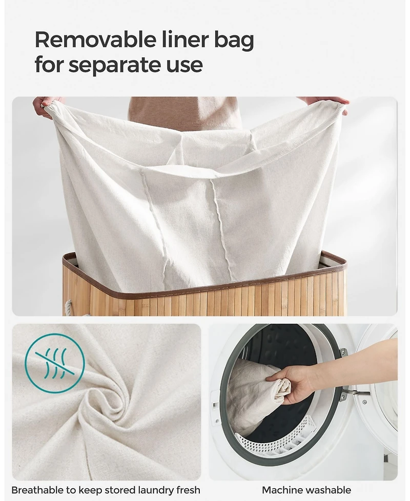 Slickblue 3-Section Laundry Hamper with Lid