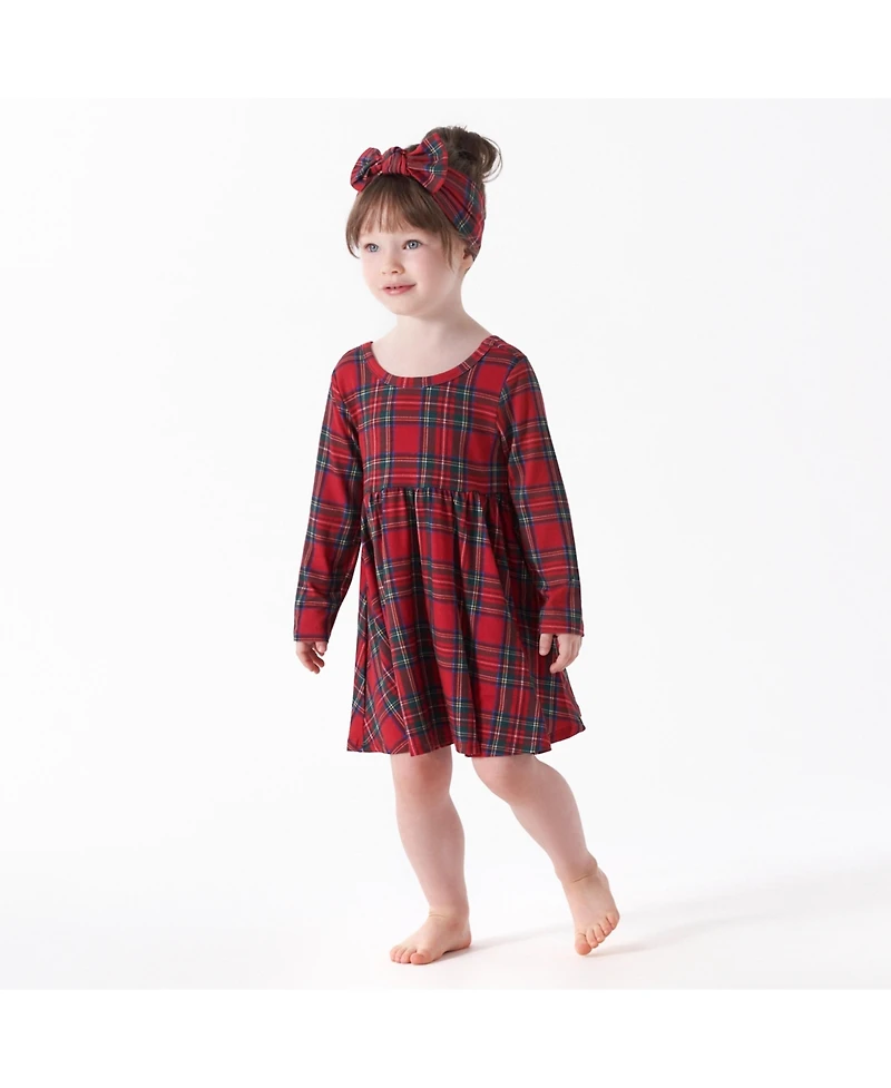 Gerber Baby Girls Baby Holiday Plaid About You Long Sleeve Dress