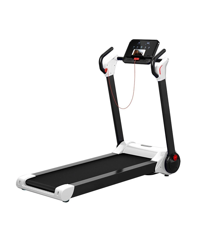 2.25 Hp Electric Motorized Folding Running Treadmill Machine with Led Display-White