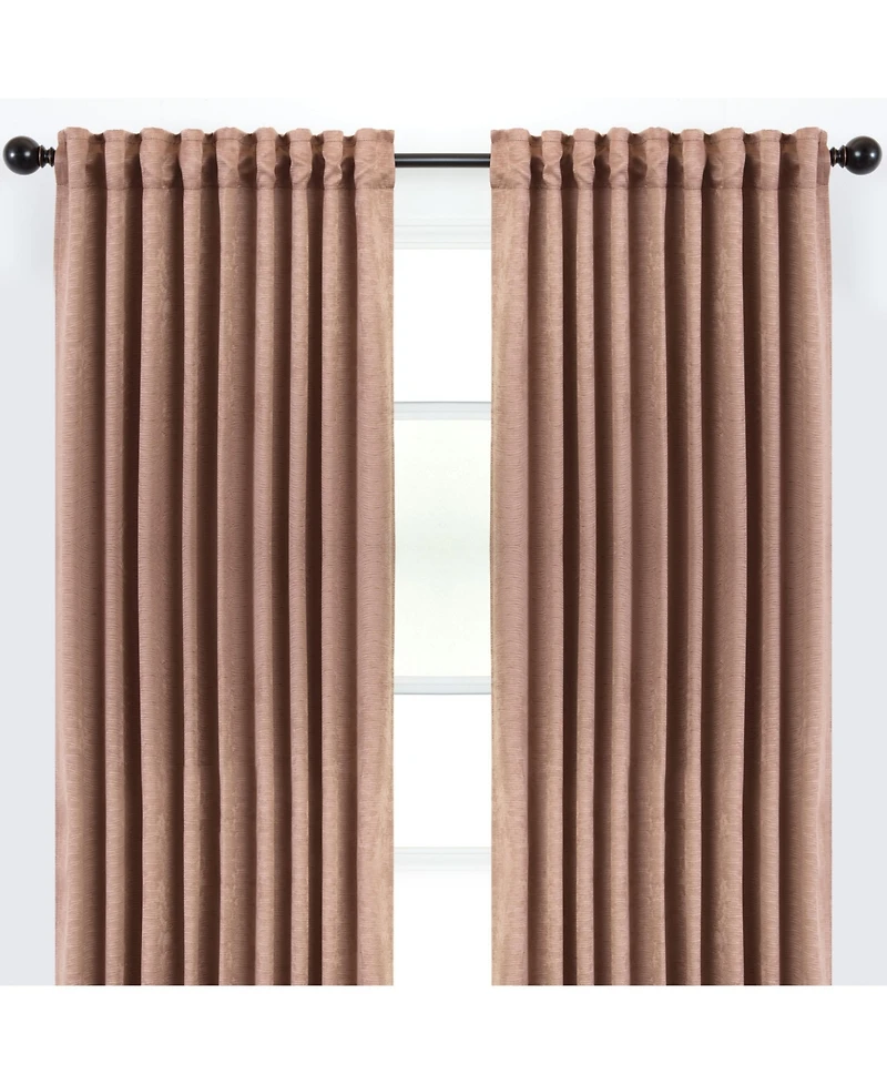 Chanasya Premium 2-Panel Classy Embossed Leaf Textured Curtains - Back Tab