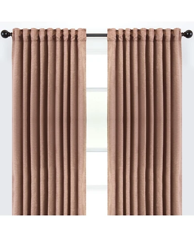Chanasya Premium 2-Panel Classy Embossed Leaf Textured Curtains - Back Tab
