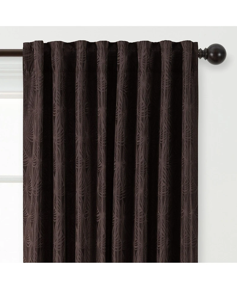Chanasya Premium 2-Panel Classy Embossed Leaf Textured Curtains - Back Tab