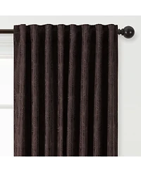 Chanasya Premium 2-Panel Classy Embossed Leaf Textured Curtains - Back Tab