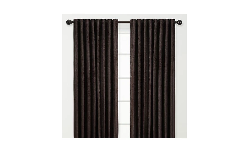 Chanasya Premium 2-Panel Classy Embossed Leaf Textured Curtains - Back Tab