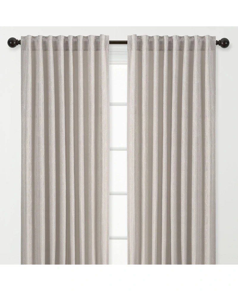 Chanasya Premium 2-Panel Classy Embossed Leaf Textured Curtains - Back Tab