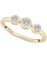 Wrapped Diamond Triple Bezel Ring (1/4 ct. t.w.) 10k Gold or White Gold, Created for Macy's