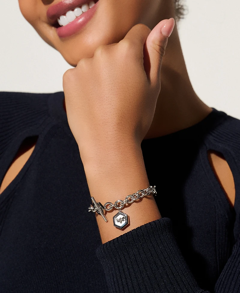 Olivia Burton Women's Minima Bee Silver Tone Toggle Bracelet