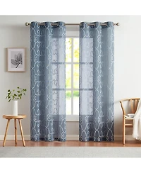 Dainty Home Sophia Linen Look 76" W x 96" L Grommet Window Panel Set