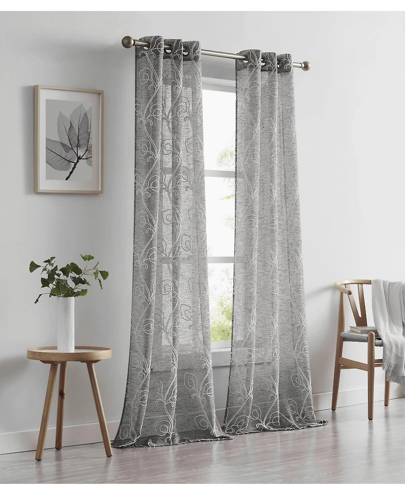 Dainty Home Stella Linen Look 76" W x 108" L Grommet Window Panel Set