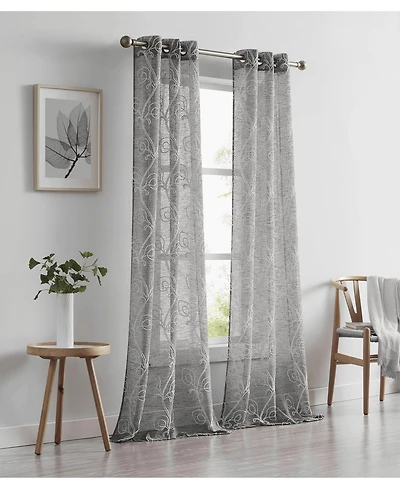 Dainty Home Stella Linen Look 76" W x 108" L Grommet Window Panel Set