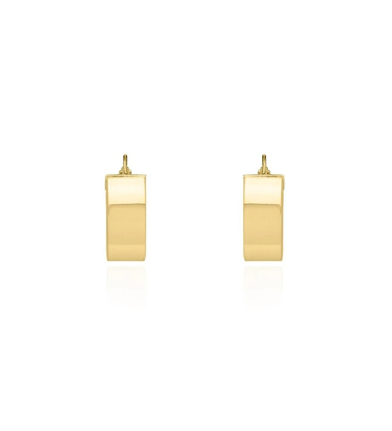 The Lovery Mini Square Tube Huggie Hoop Earrings 14K Gold