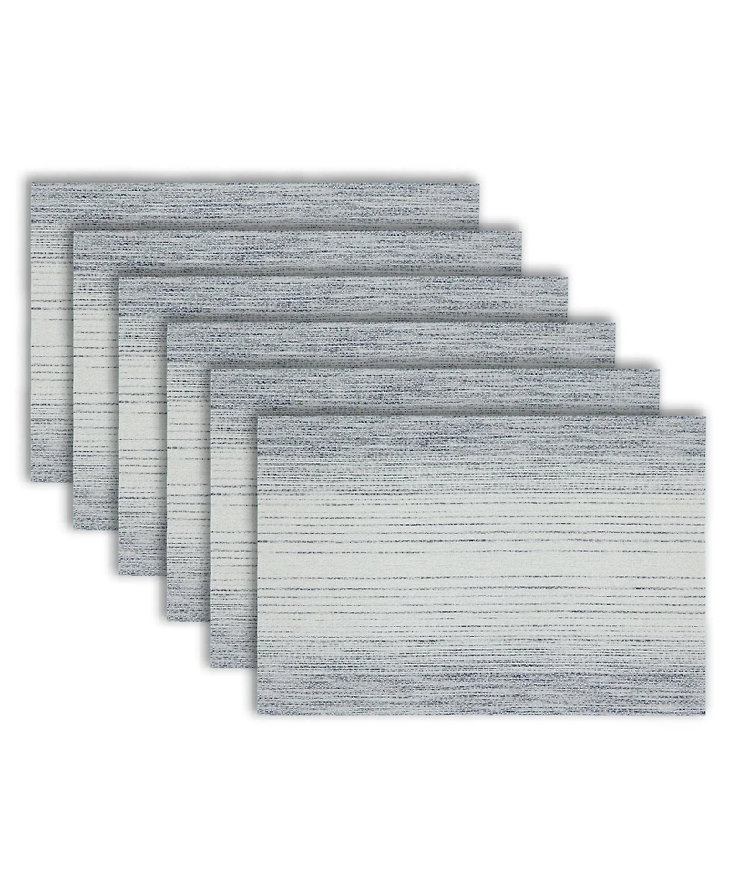 Dainty Home Ombre Texteline Outdoor Dining Set Textured Design Reversible 12" x 18" Rectangular Placemats of 6