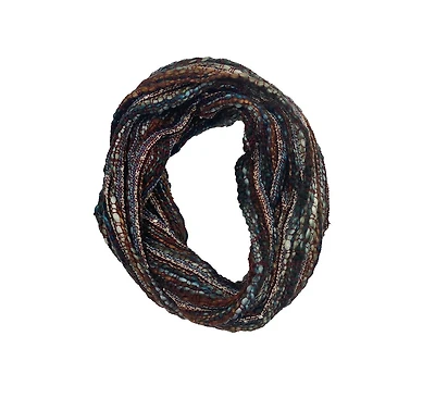 Feelgoodz Artisan Woven Luna Infinity 100% Recycled Acrylic Multi Colored Winter Scarf