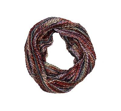 Feelgoodz Artisan Woven Luna Infinity 100% Recycled Acrylic Multi Colored Winter Scarf