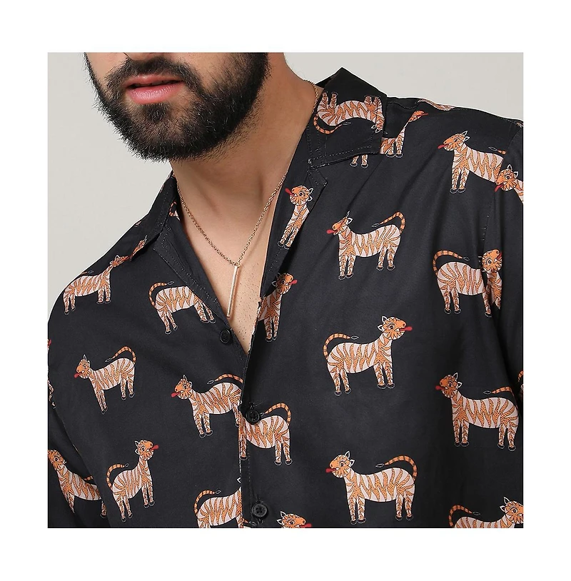 Men's Midnight Black Tiger Shirt