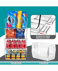 Sorbus Stackable Storage Bins Open Front - Clear Stackable Storage Bins - Pantry Bins for Storage and Organization