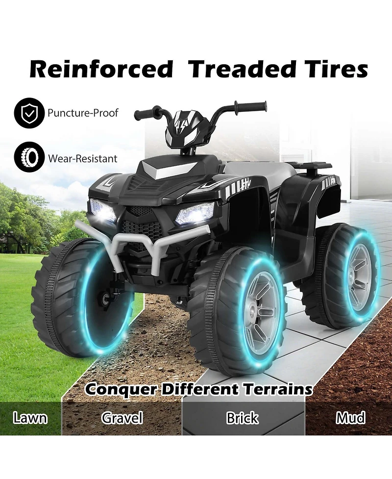 24V Kids Ride-On Electric Atv 4-Wheeler Quad Car with Wireless Connection