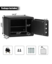 2-Layer Security Safe Deposit Box with Inner Led Light