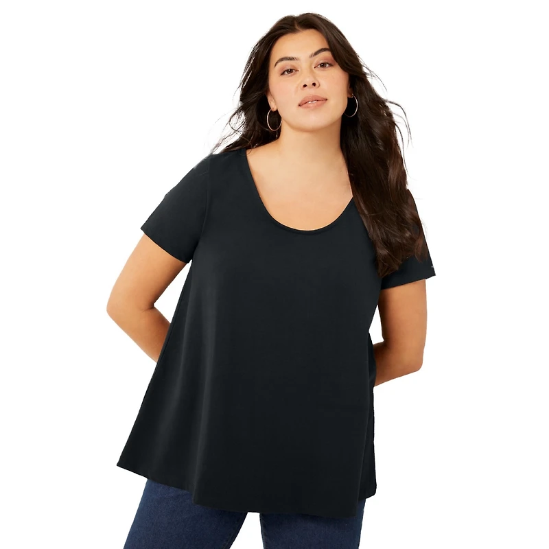 June + Vie Women's Short-Sleeve Swing One Only Tunic