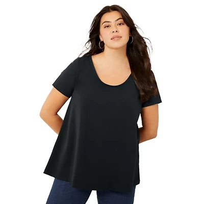 June + Vie Women's Short-Sleeve Swing One Only Tunic