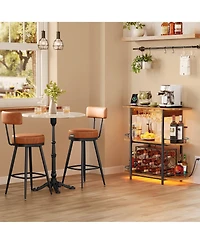 Slickblue Bar Cabinet with Led Lights and Power Outlets