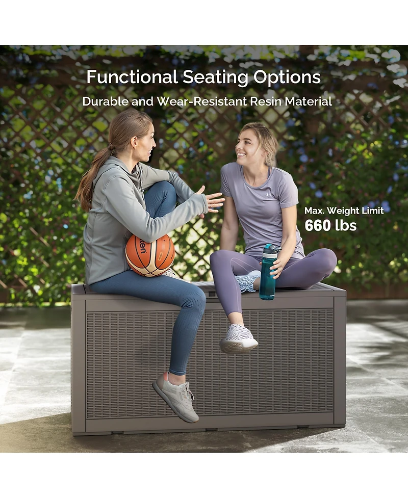 Sersper 100 Gallon Outdoor Patio Deck Storage Box Floor Decor