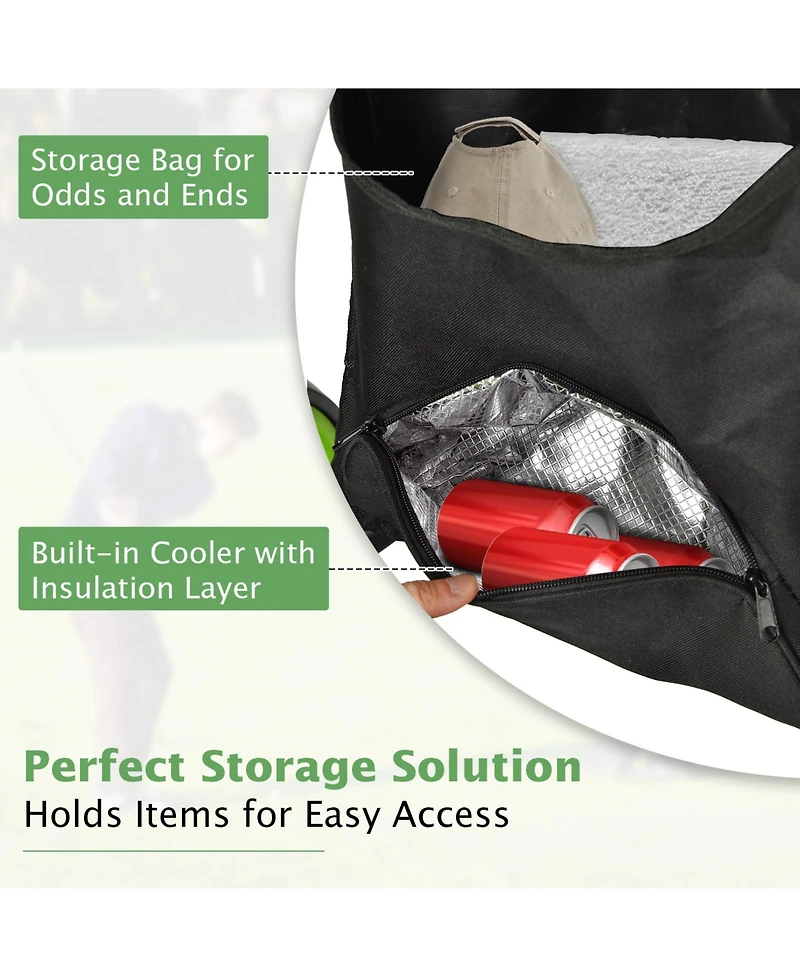 Skonyon Golf Push Pull Cart with Foot Brake-Green