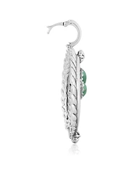 American West Jewelry Sterling Silver and Pear Cut Green Turquoise Gemstone Rope Naja Pendant Enhancer